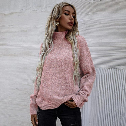 Pull femme avec col haut et coupe décontractée surdimensionnée Chic und Stil
