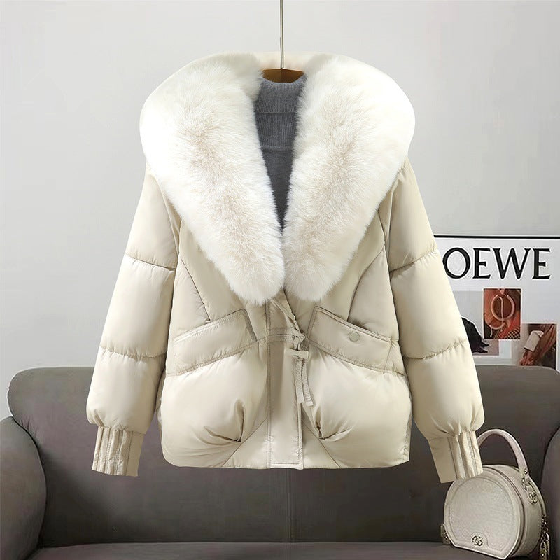 Dames élégante veste d'hiver matelassée avec col en fausse fourrure amovible Chic und Stil