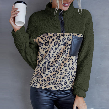 Femme Pull en polaire douillet avec détails en suède Chic und Stil