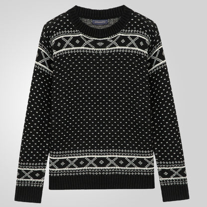 Pull en tricot pour hommes avec motif norvégien traditionnel et col montant Chic und Stil