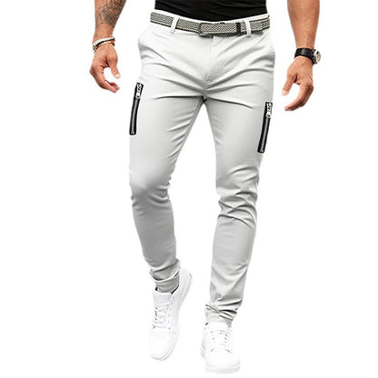 Trendy Slim-Fit Pants for Men with Zippered Pockets Chic and Style