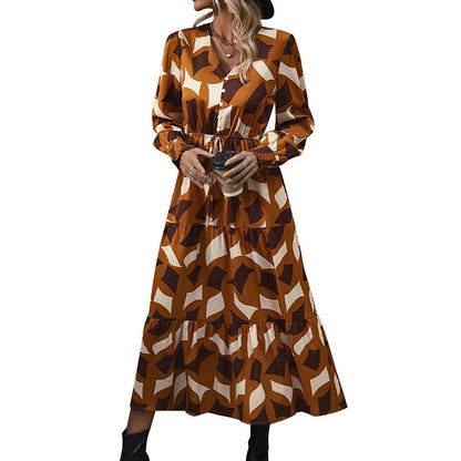 Robe maxi femme avec jupe volumineuse et ceinture nouée raffinée Chic und Stil