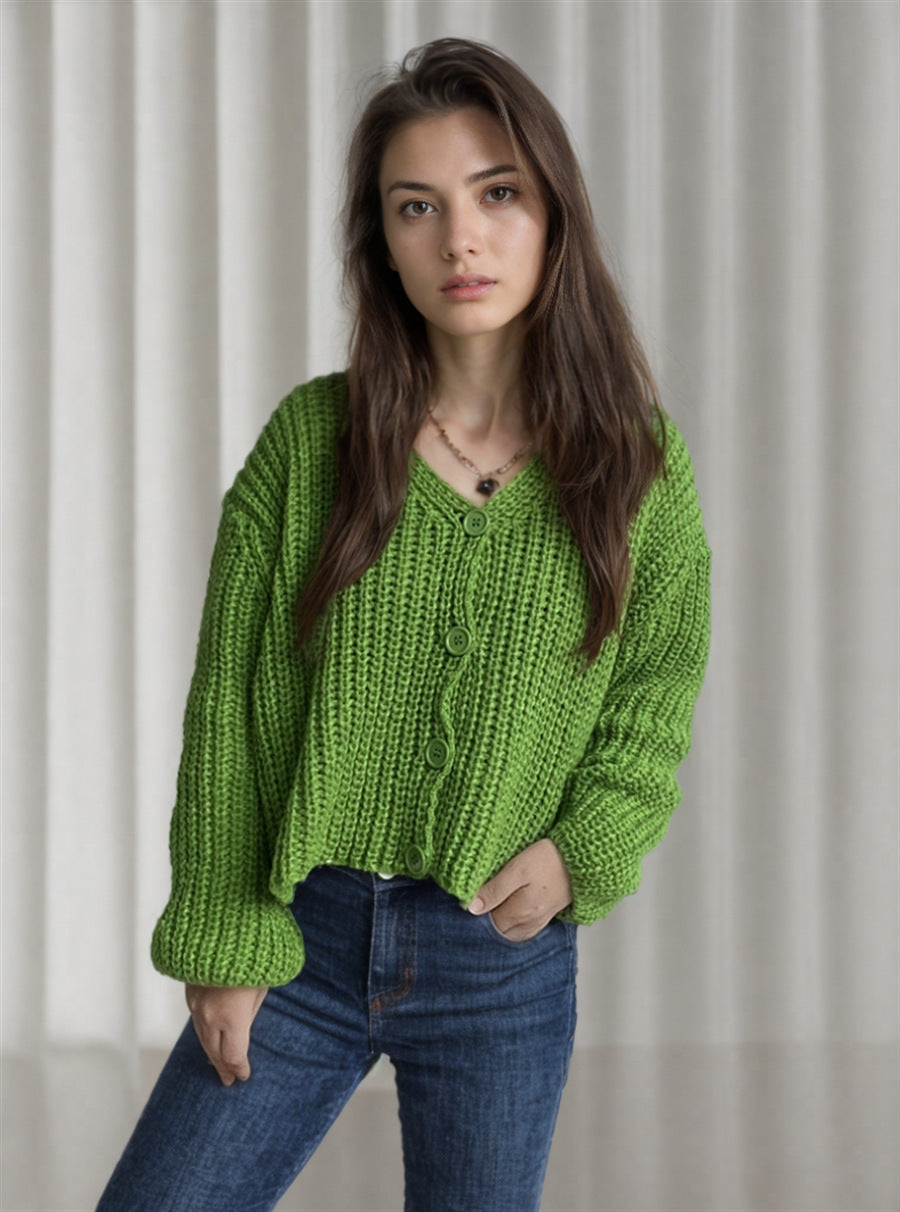 Dames gilet en grosse maille avec des détails de boutons tendance et une coupe décontractée Chic und Stil