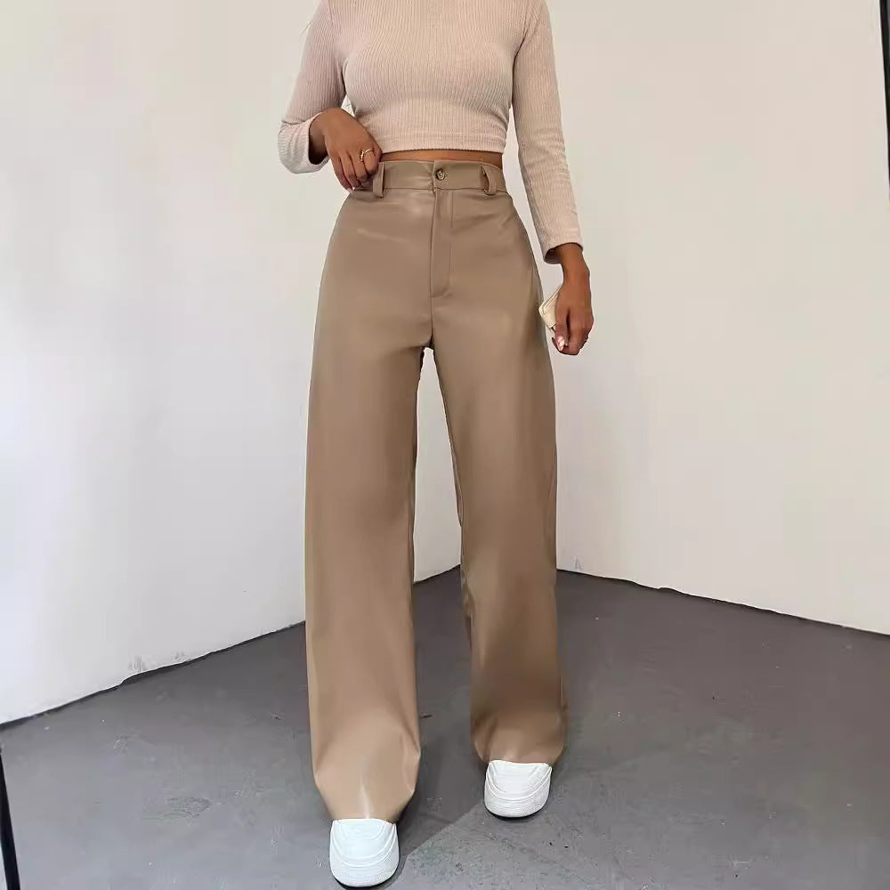 High-waisted wide-leg pants for women in lightweight material with an elegant cut Chic und Stil