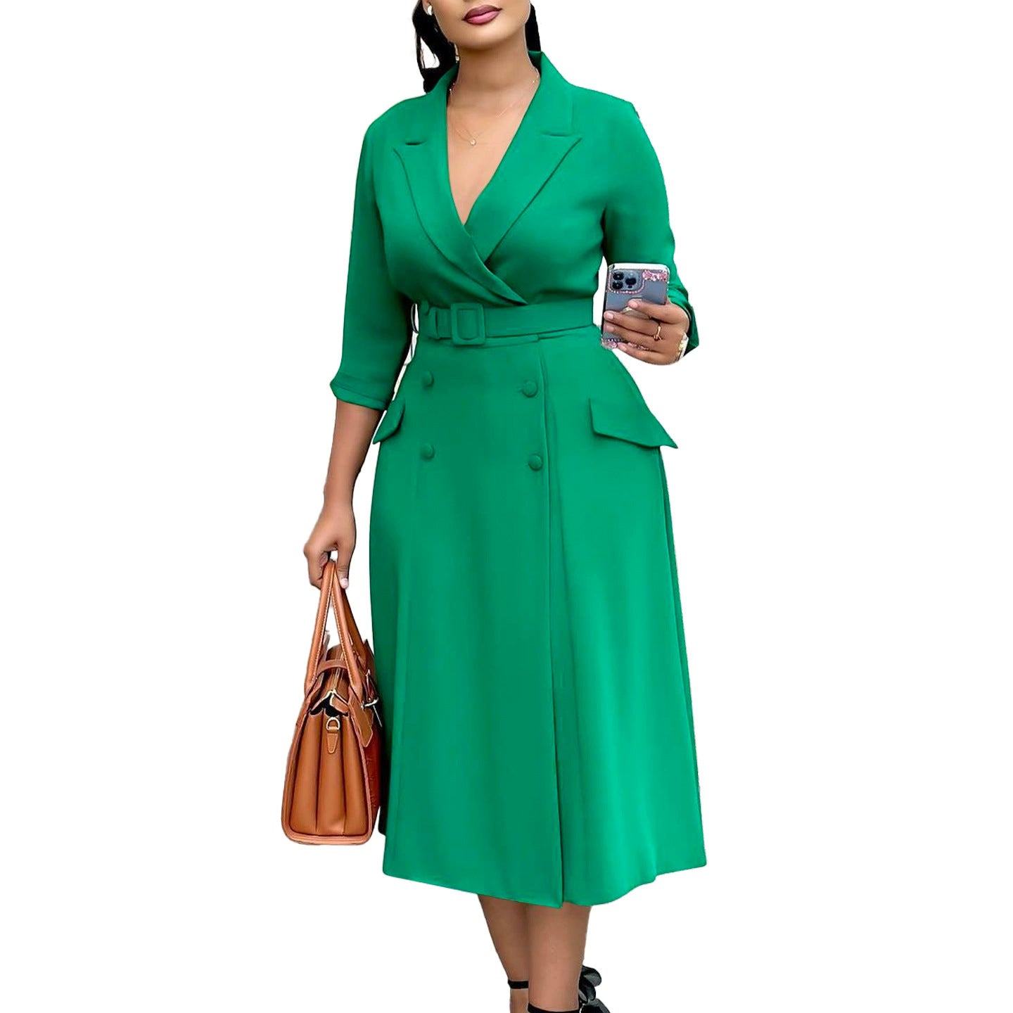 Robe trench pour femmes avec ceinture cintrée et détails luxueux Chic und Stil