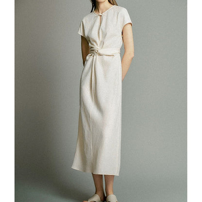 Robe midi élégante à ceinture pour femmes Chic und Stil