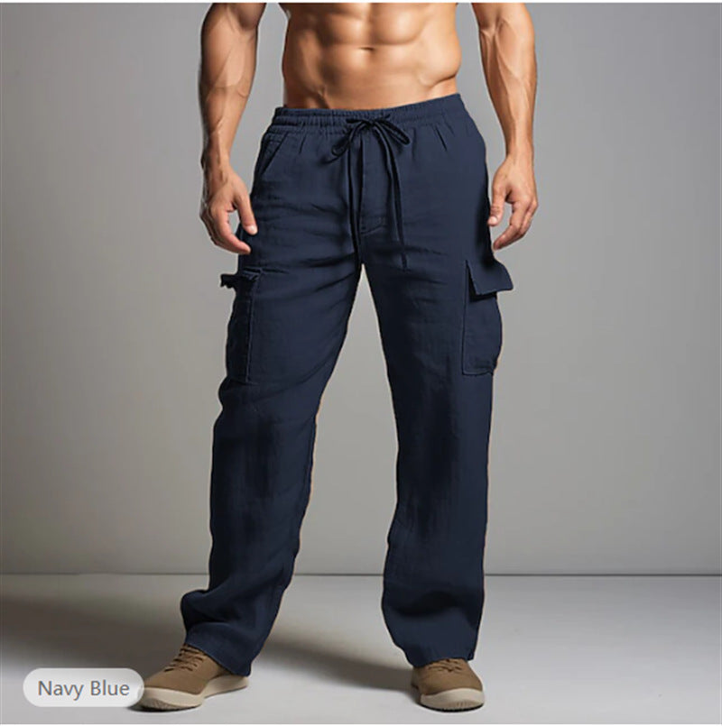 Casual cargo pants for men with elastic waistband and practical side pockets Chic and Style