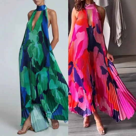 Robe maxi avec plis et motif floral pour femmes Chic und Stil