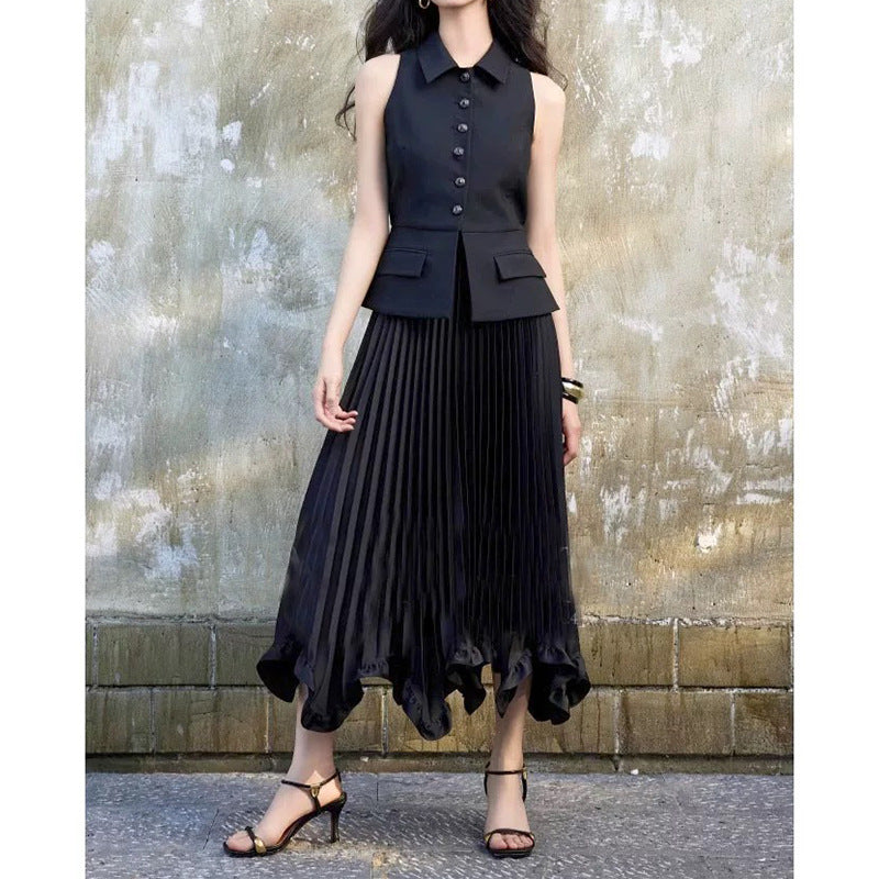 Jupe maxi plissée fluide Chic und Stil pour femme