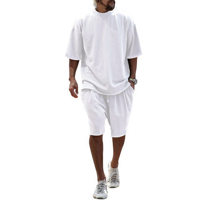 Ensemble décontracté surdimensionné pour hommes avec manches courtes et shorts tapered Chic und Stil