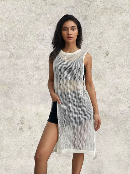 Pull léger en tricot pour femmes avec un design en maille tendance et des fentes latérales Chic und Stil