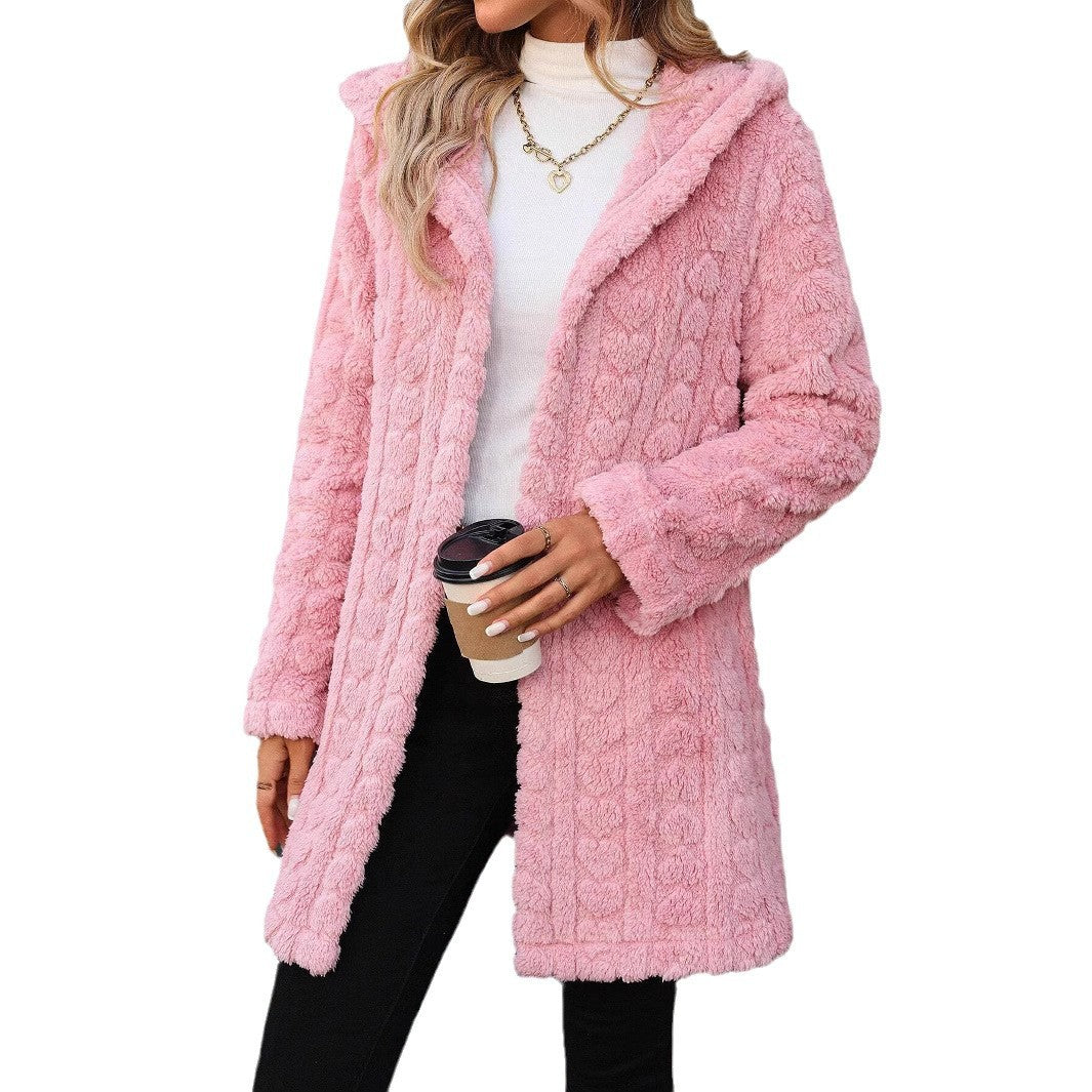 Dames Fleece Manteau Chic und Stil