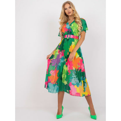 Robe maxi portefeuille à fleurs Chic und Stil pour femmes