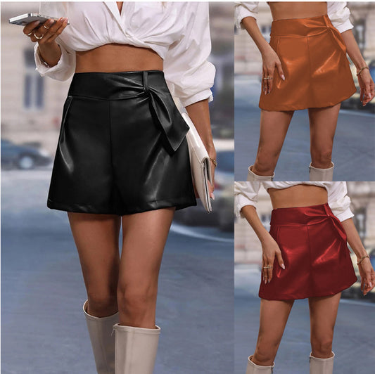 Women's High Waist Mini Skirt with Bow Detail Chic und Stil