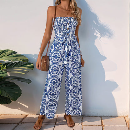 Combinaison sans manches pour femmes avec jambes larges et imprimé floral Chic und Stil