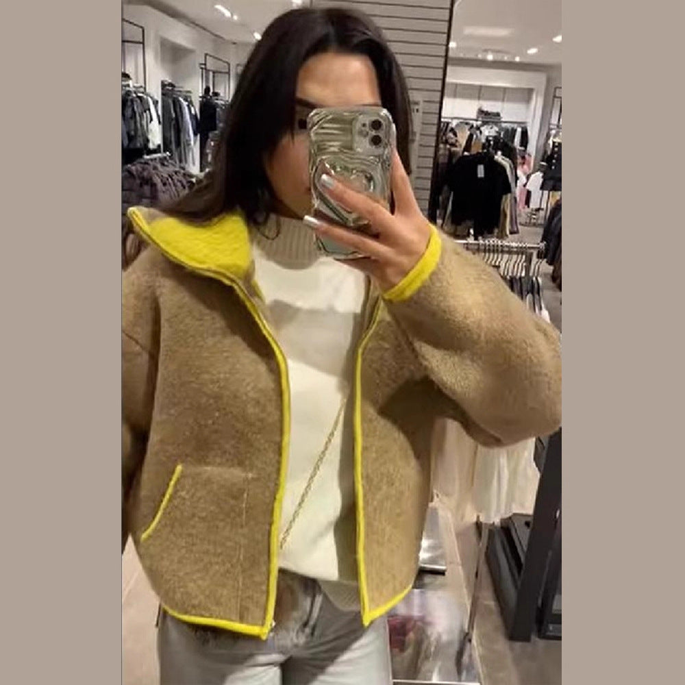 Veste en laine pour femme avec col accrocheur Chic & Stil