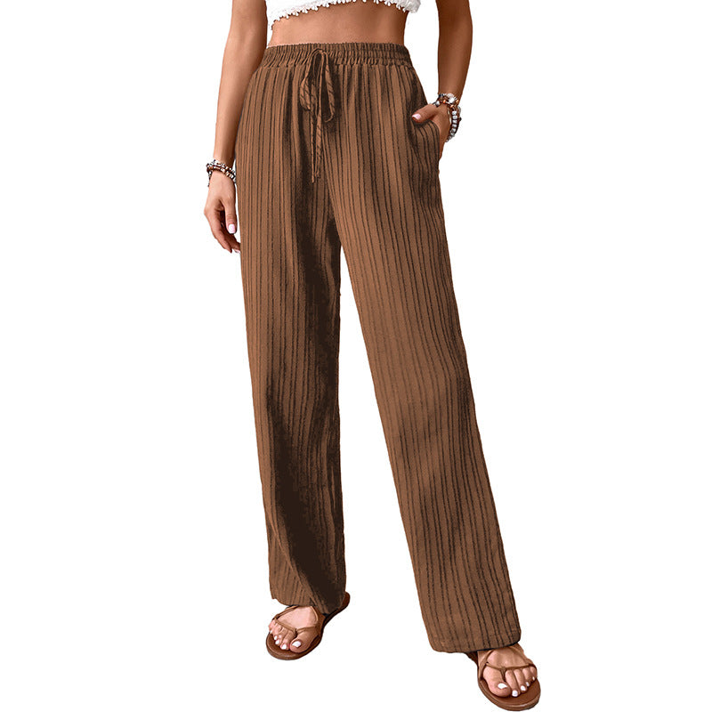 Relaxed Palazzo Pants for Women with Elastic Waist and Side Pockets Chic and Style