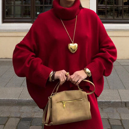 Pull en maille oversized pour femmes avec col montant et coupe décontractée Chic und Stil
