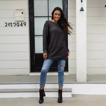 Pull en tricot surdimensionné pour femmes avec un motif texturé doux Chic und Stil