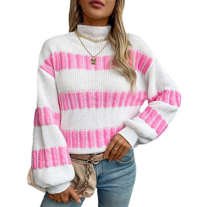 Pull en tricot de haute qualité pour dames avec des rayures finement structurées Chic und Stil