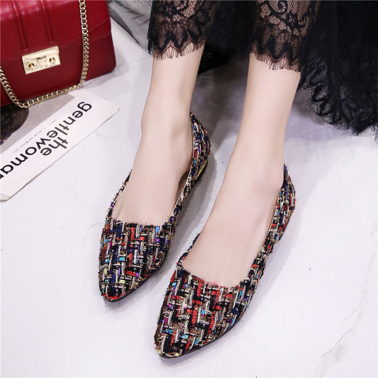 Ballerines élégantes à enfiler pour dames avec design tissé moderne Chic und Stil