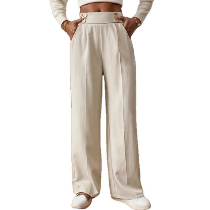 Elegant and airy high-waisted pants for women with wide legs and practical pockets Chic and Style