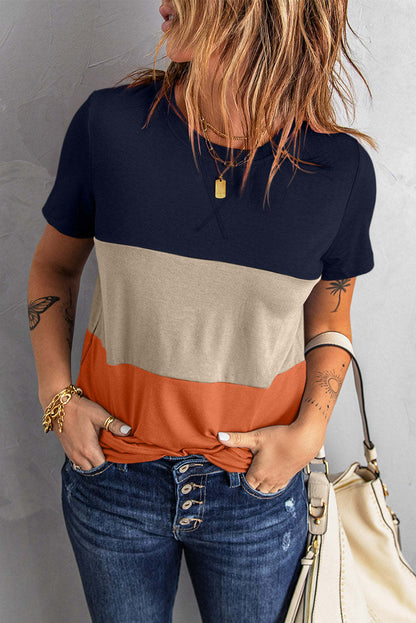 T-shirt pour femmes avec un design bloc moderne et une coupe décontractée Chic und Stil