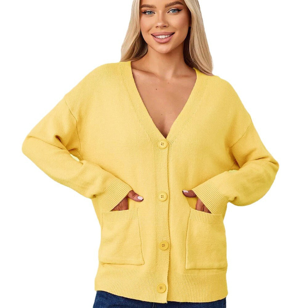 Dames cardigan douillet avec décolleté en V et poches pratiques Chic und Stil