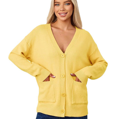 Dames cardigan douillet avec décolleté en V et poches pratiques Chic und Stil