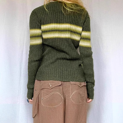 Pull-over ribbé pour femmes avec des rayures modernes Chic und Stil