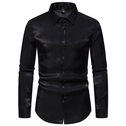 Chemise à manches longues pour hommes avec finition brillante et coupe élégante Chic und Stil