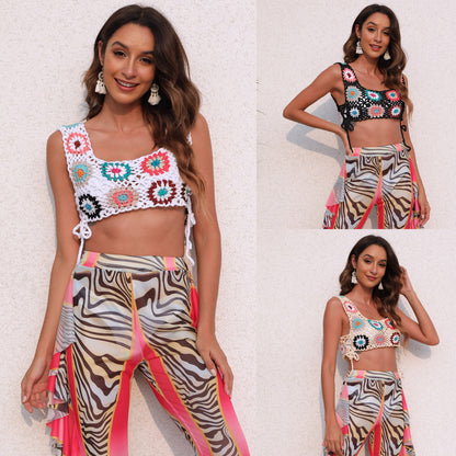 Dames Crochet Haut de Plage Chic und Stil