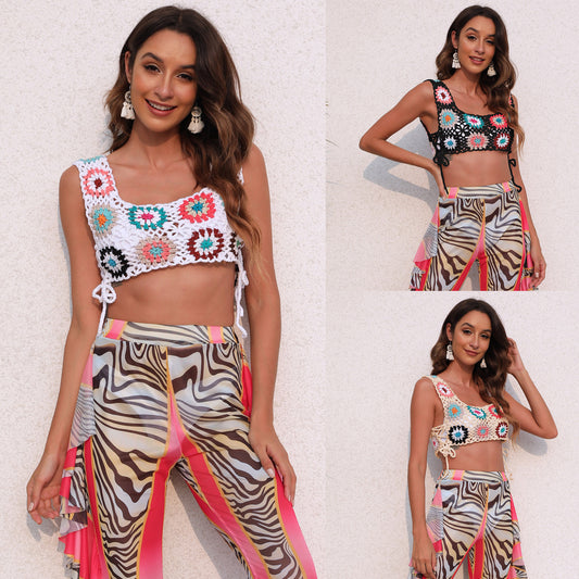 Dames Crochet Haut de Plage Chic und Stil