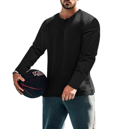 Chemise Henley à manches longues pour homme en tissu texturé avec des détails de bouton pratiques Chic und Stil