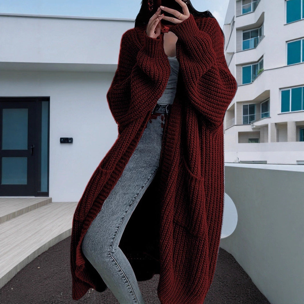 Cardigan long pour femmes avec une coupe décontractée et de grandes poches Chic und Stil