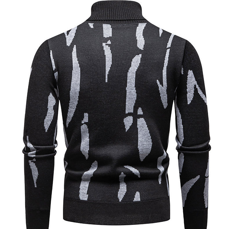 Pull roulé tendance pour hommes avec motif accrocheur Chic und Stil