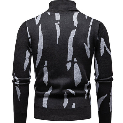 Pull roulé tendance pour hommes avec motif accrocheur Chic und Stil