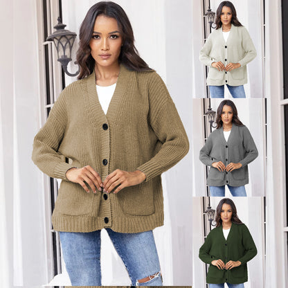 Cardigan en gros tricot pour femme avec poches pratiques et coupe décontractée Chic und Stil