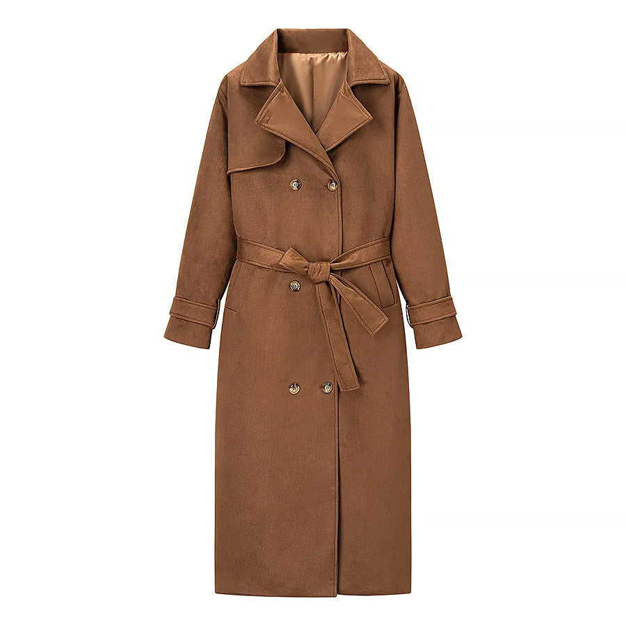 Elegant trench coat for women with double-breasted buttons and belt Chic und Stil