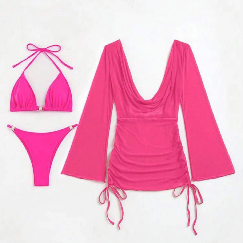 Robe de plage pour dames avec décolleté en V et manches larges Chic und Stil