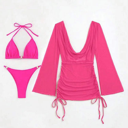 Robe de plage pour dames avec décolleté en V et manches larges Chic und Stil