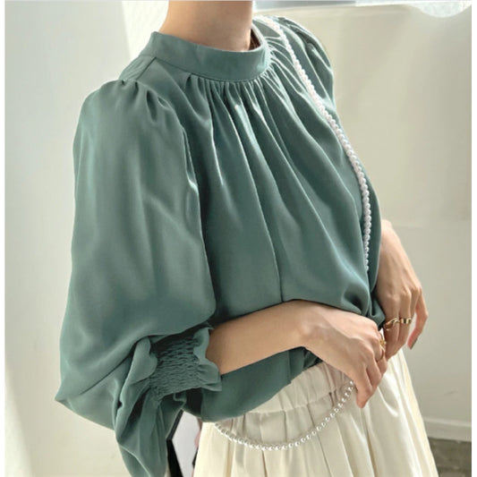 Blouse élégante à manches bouffantes pour femmes Chic und Stil