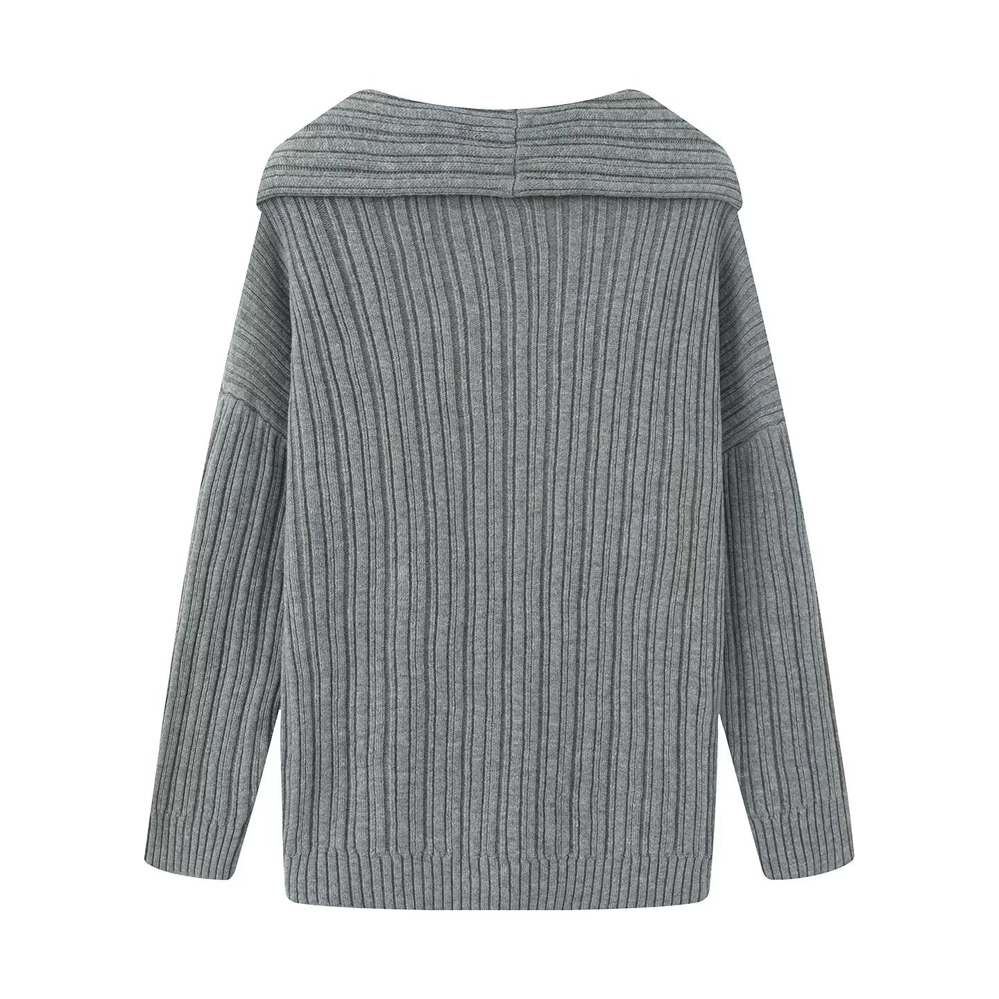 Pull-over en tricot décontracté pour femmes avec un col roulé large et une structure en côtes Chic und Stil