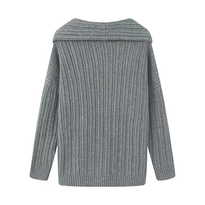 Pull-over en tricot décontracté pour femmes avec un col roulé large et une structure en côtes Chic und Stil