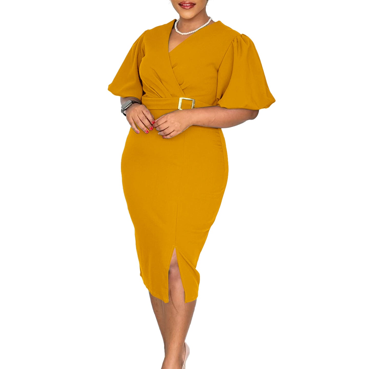 Robe portefeuille pour femme avec élégante boucle de ceinture accentuée Chic und Stil