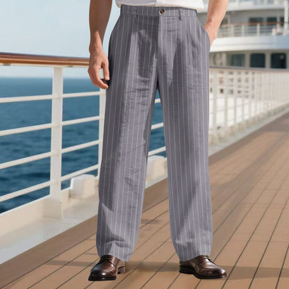Pantalon de costume pour hommes avec de fins rayures fines Chic und Stil