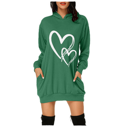 Robe à capuche pour femmes avec poches pratiques et inscription tendance Chic und Stil
