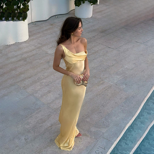 Dames Élégant Robe Maxi Off-Shoulder Chic und Stil