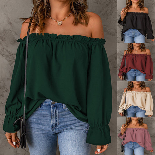 Blouse femme Off-Shoulder avec volants et coupe ample Chic und Stil