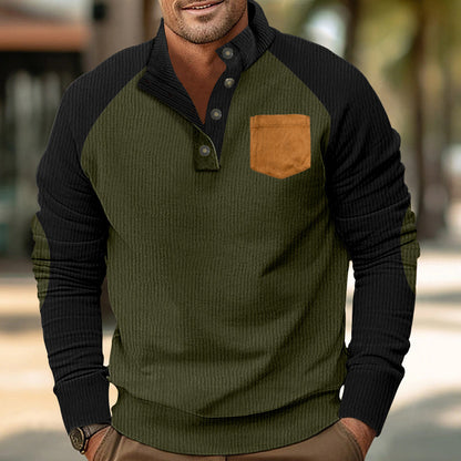 Comfortable long sleeve pullover for men with stylish contrast details Chic und Stil